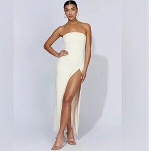 MESHKI Rachel Split Front Dress